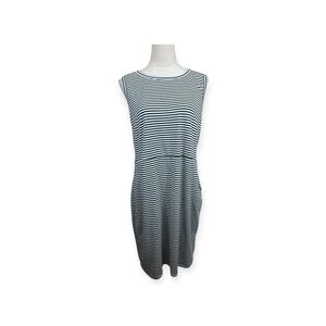 Merokeety black and white Striped dress with pockets size large